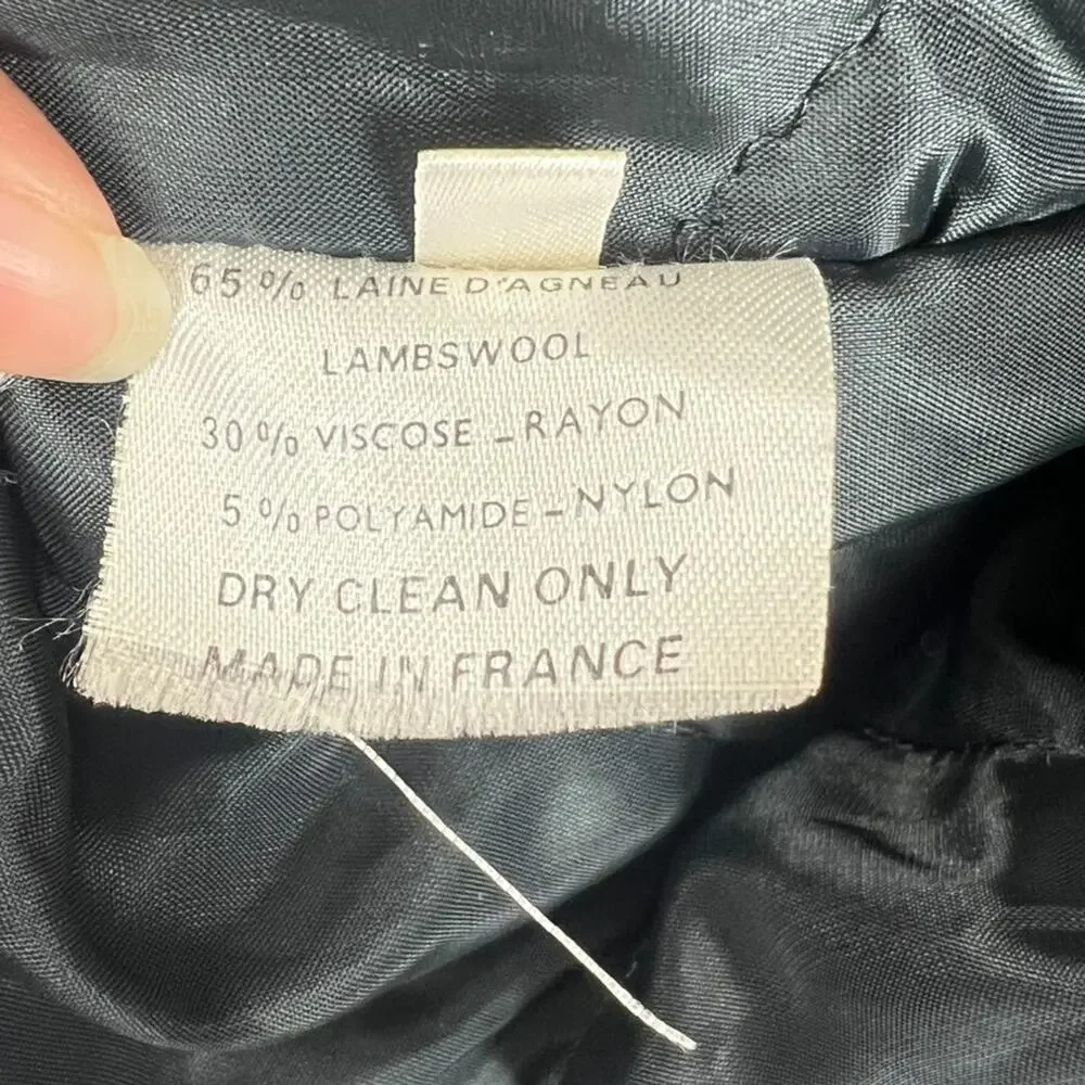 Yves Saint Laurent Coat Jacket Rive Gauche Tartan Lambswool Purple Wood Button